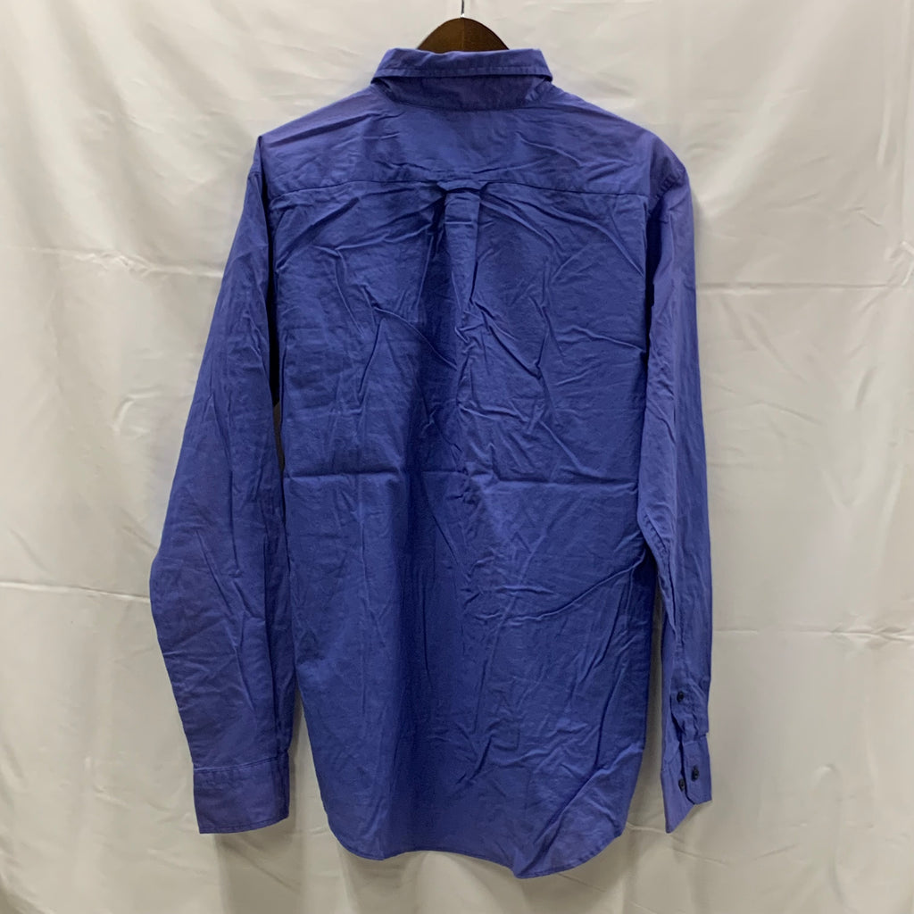 【中古】【古着】NAUTICA 無地 シャツ ブルー Lサイズ