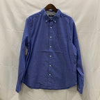 【中古】【古着】NAUTICA 無地 シャツ ブルー XLサイズ