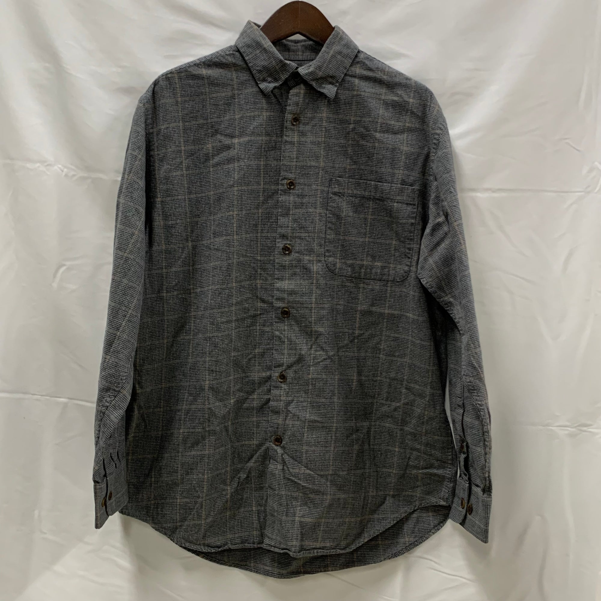 【中古】【古着】ORVIS チェック シャツ ブラック×ブラウン Mサイズ