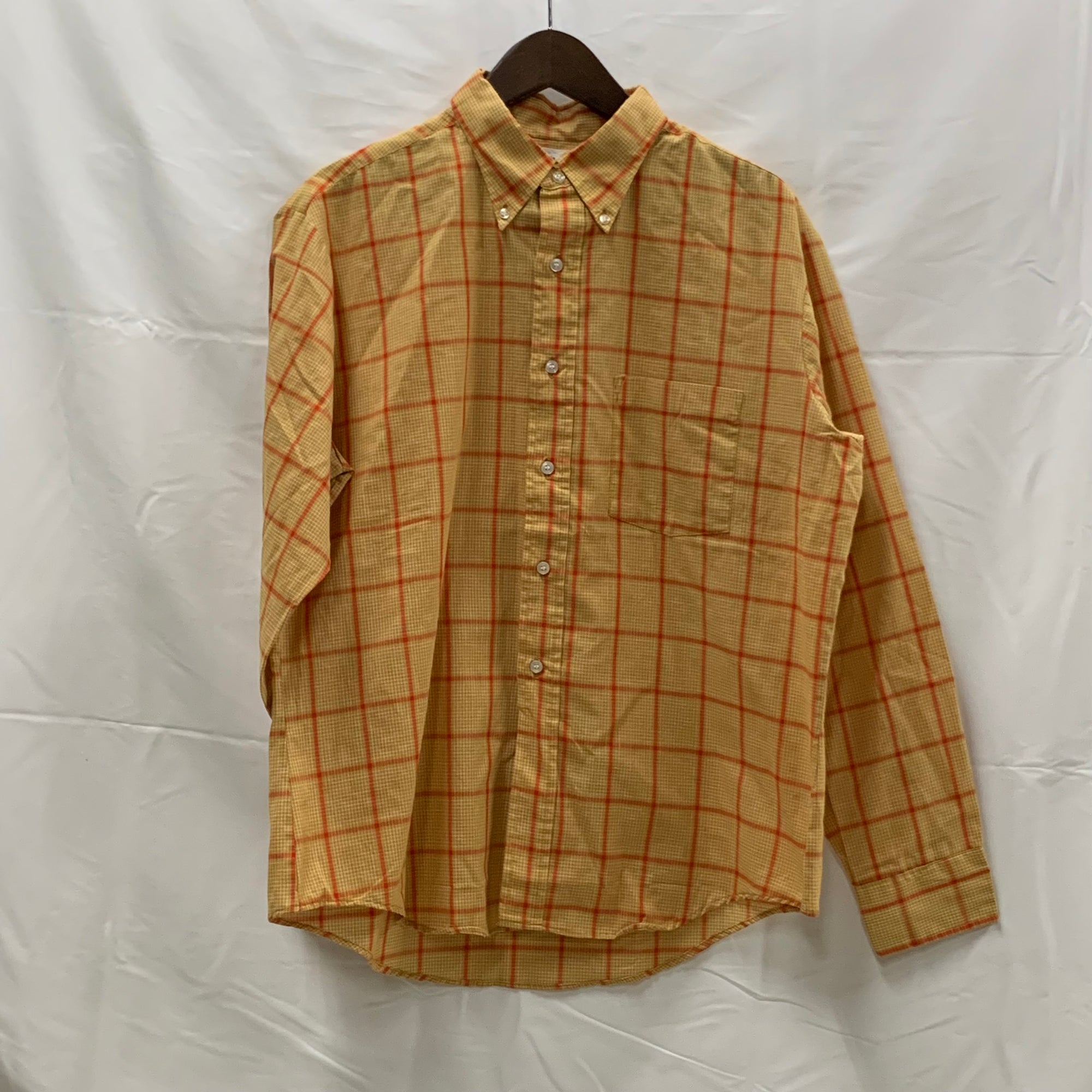 【中古】【古着】Espree D'Cor チェック シャツ オレンジ Lサイズ