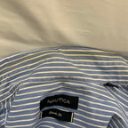 【中古】【古着】NAUTICA ストライプ シャツ ライトブルー