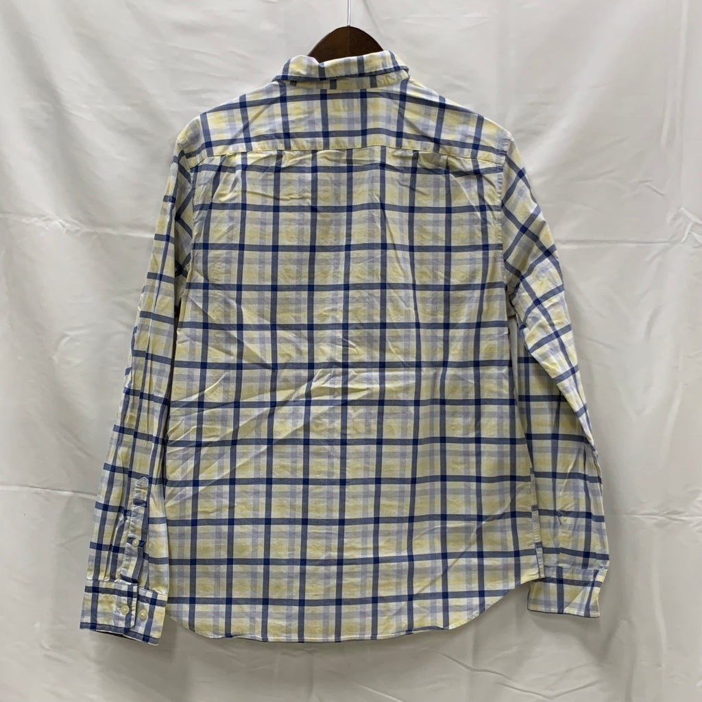 【中古】【古着】NAUTICA チェック シャツ ブルー×イエロー Mサイズ
