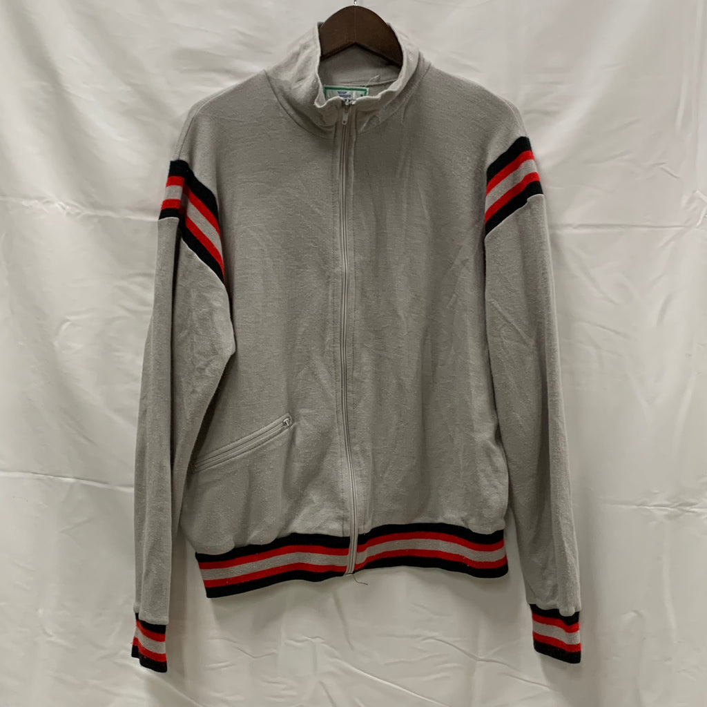 【中古】【古着】Winning Ways ボーダー ジャケット グレー Lサイズ