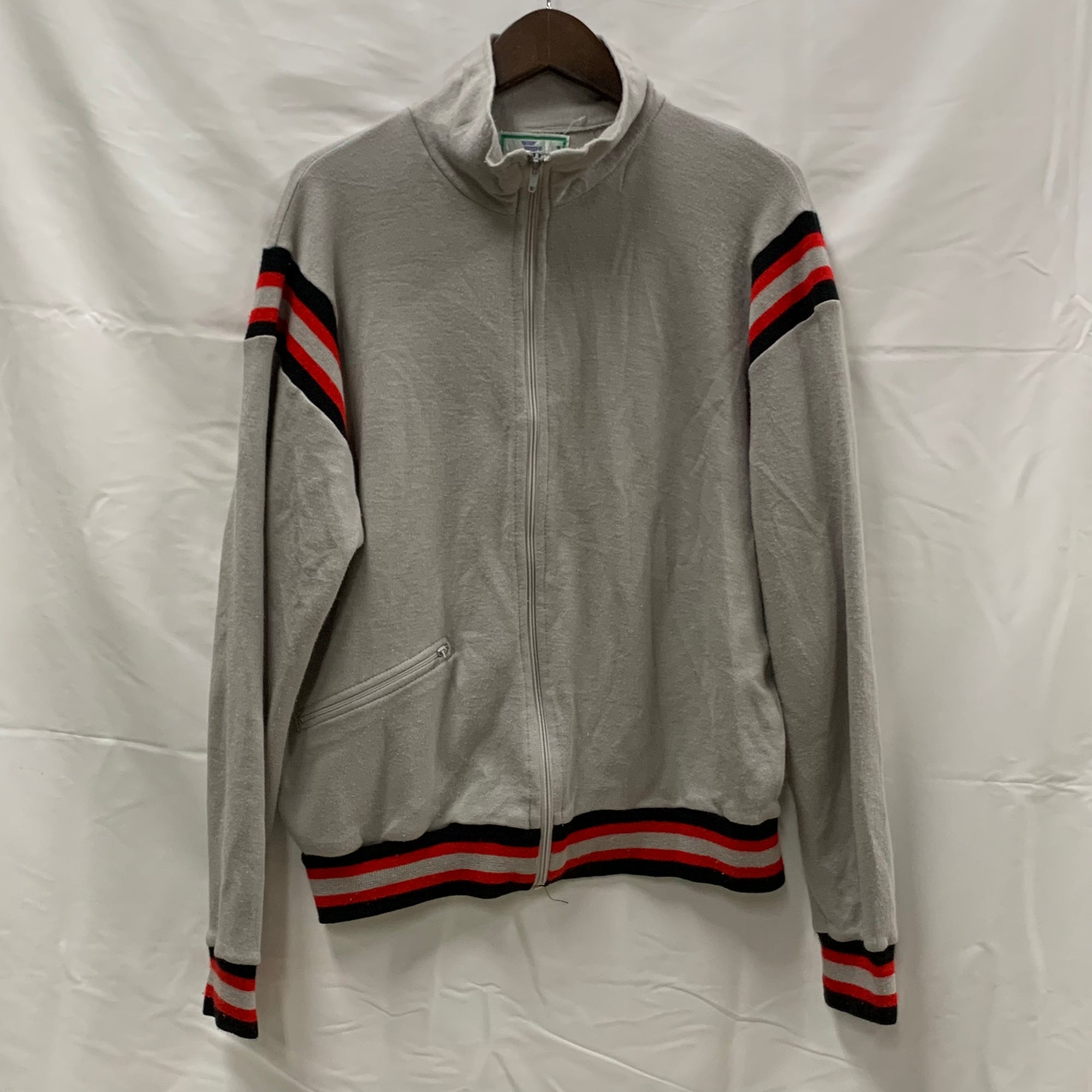【中古】【古着】Winning Ways ボーダー ジャケット グレー Lサイズ