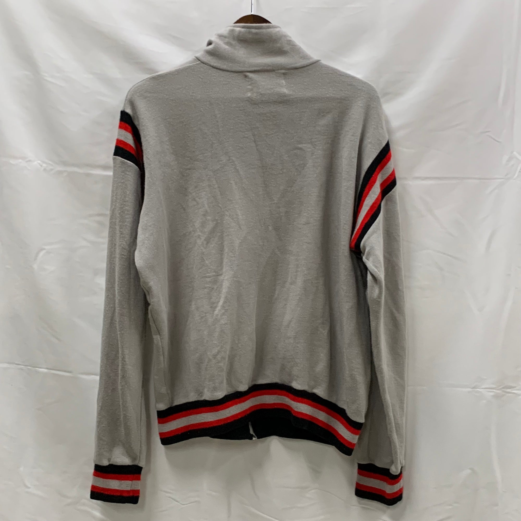【中古】【古着】Winning Ways ボーダー ジャケット グレー Lサイズ