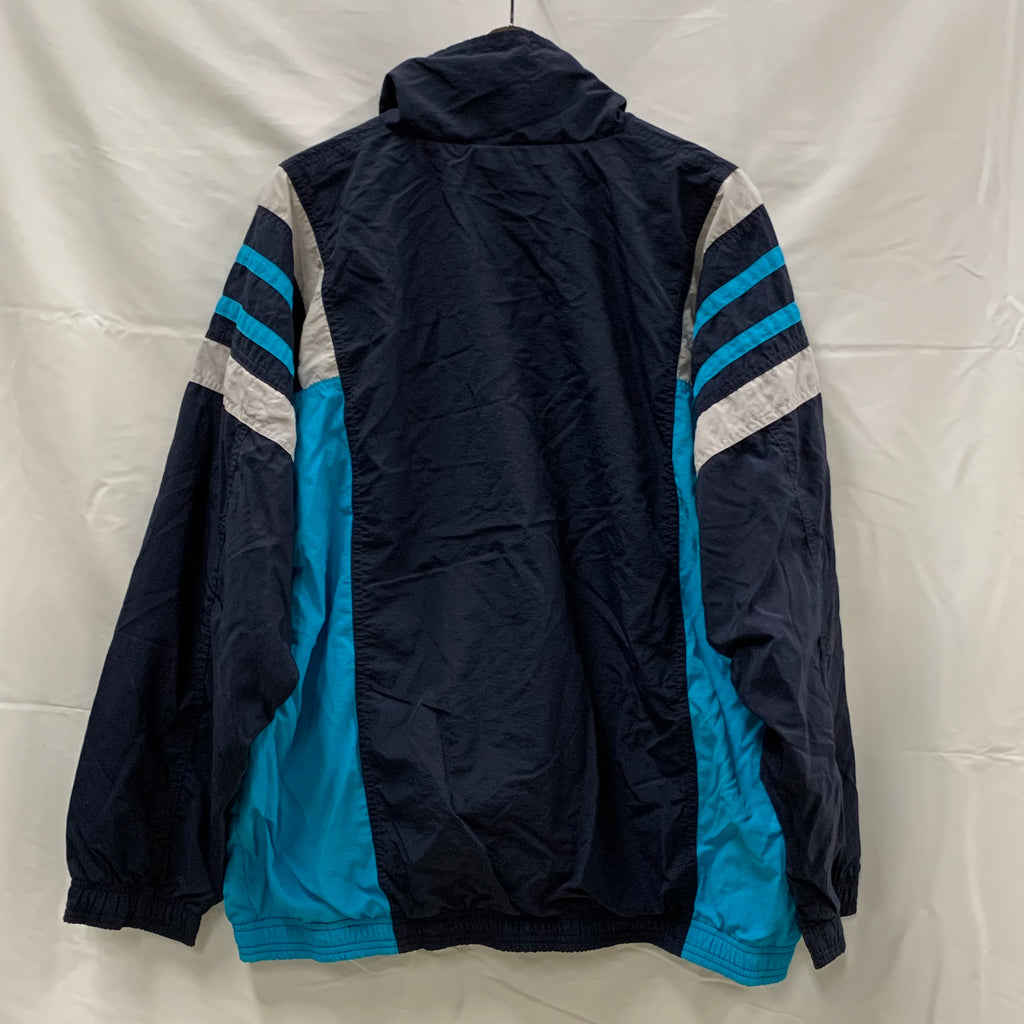 【中古】【古着】ellesse ワンポイント ジャケット ブラック×ターコイズ