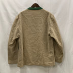 【中古】【古着】 無地 カーディガン ベージュ×グリーン