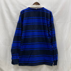 【中古】【古着】Tommy Hilfiger ボーダー ラガーシャツ ブルー×ブラック XXLサイズ