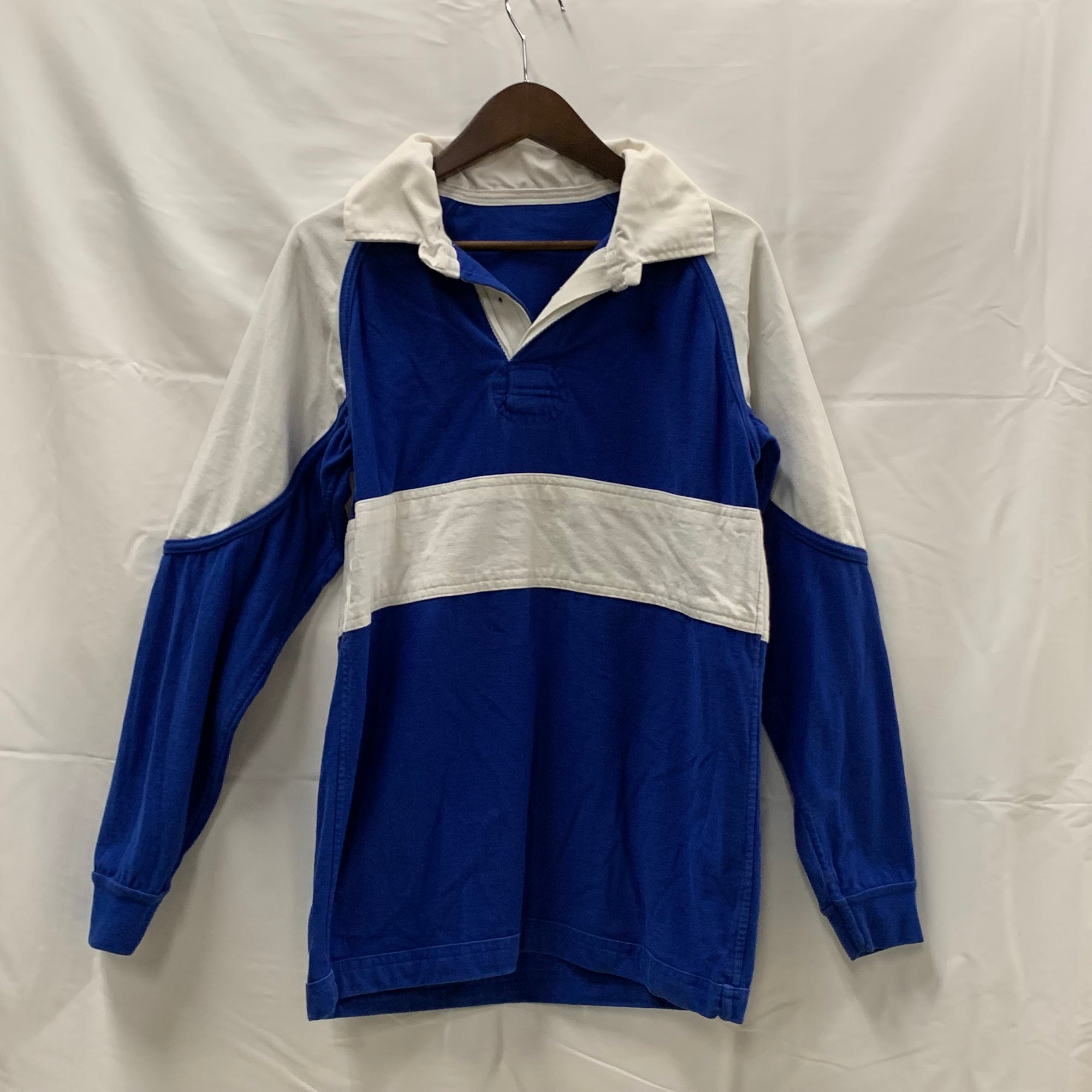 【中古】【古着】New Wave ボーダー ラガーシャツ ブルーホワイト