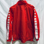 【中古】【古着】adidas ロゴ ナイロンジャケット レッド Sサイズ
