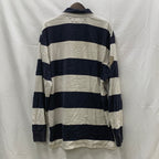 【中古】【古着】Tommy Hilfiger ボーダー ラガーシャツ ホワイト×インディゴ XXLサイズ