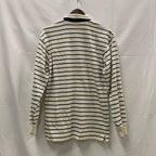 【中古】【古着】Tommy Hilfiger ボーダー ラガーシャツ ホワイト×ネイビー XLサイズ