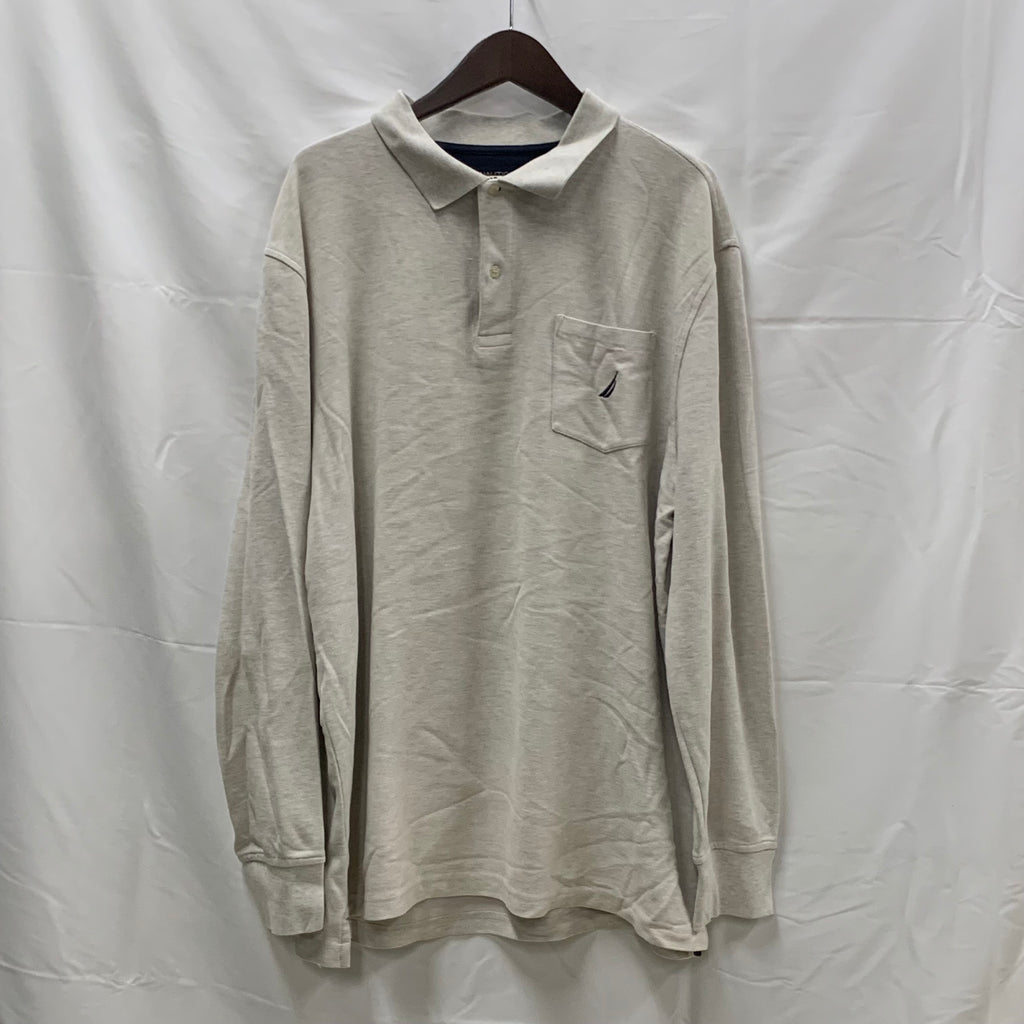 【中古】【古着】NAUTICA ワンポイント ポロシャツ ホワイト XXLサイズ