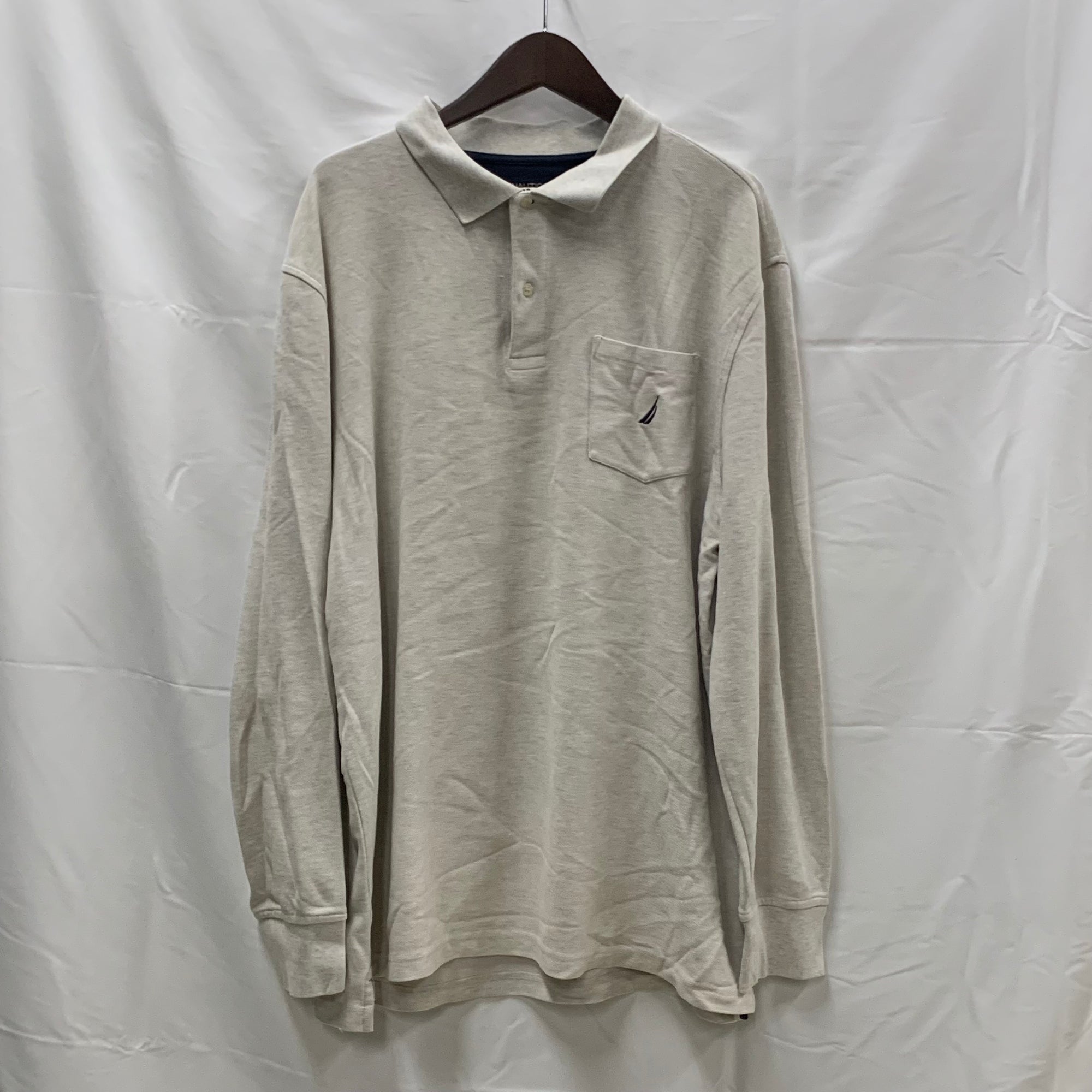 【中古】【古着】NAUTICA ワンポイント ポロシャツ ホワイト XXLサイズ