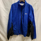 【中古】【古着】Reebok ロゴ ナイロンプルオーバージャケット ブルー XLサイズ