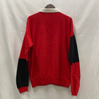 【中古】【古着】 プリント ラガーシャツ レッド×ブラック