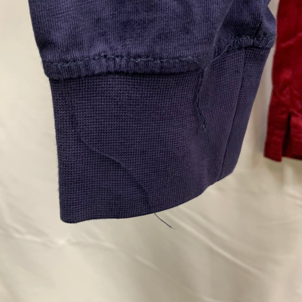 【中古】【古着】FILA ボーダー ラガーシャツ ホワイト×ネイビー×レッド Sサイズ