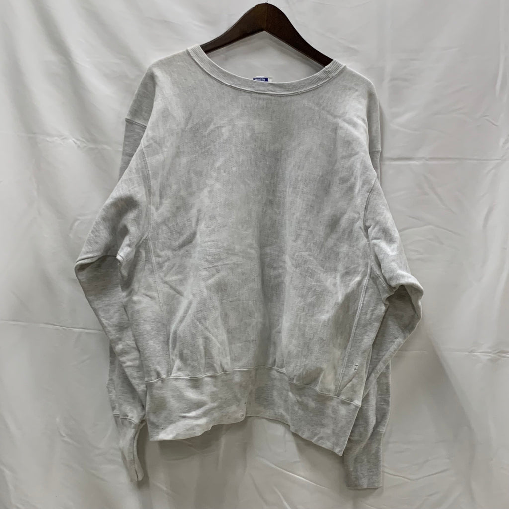 【中古】【古着】Champion プリント トレーナー ホワイト Mサイズ