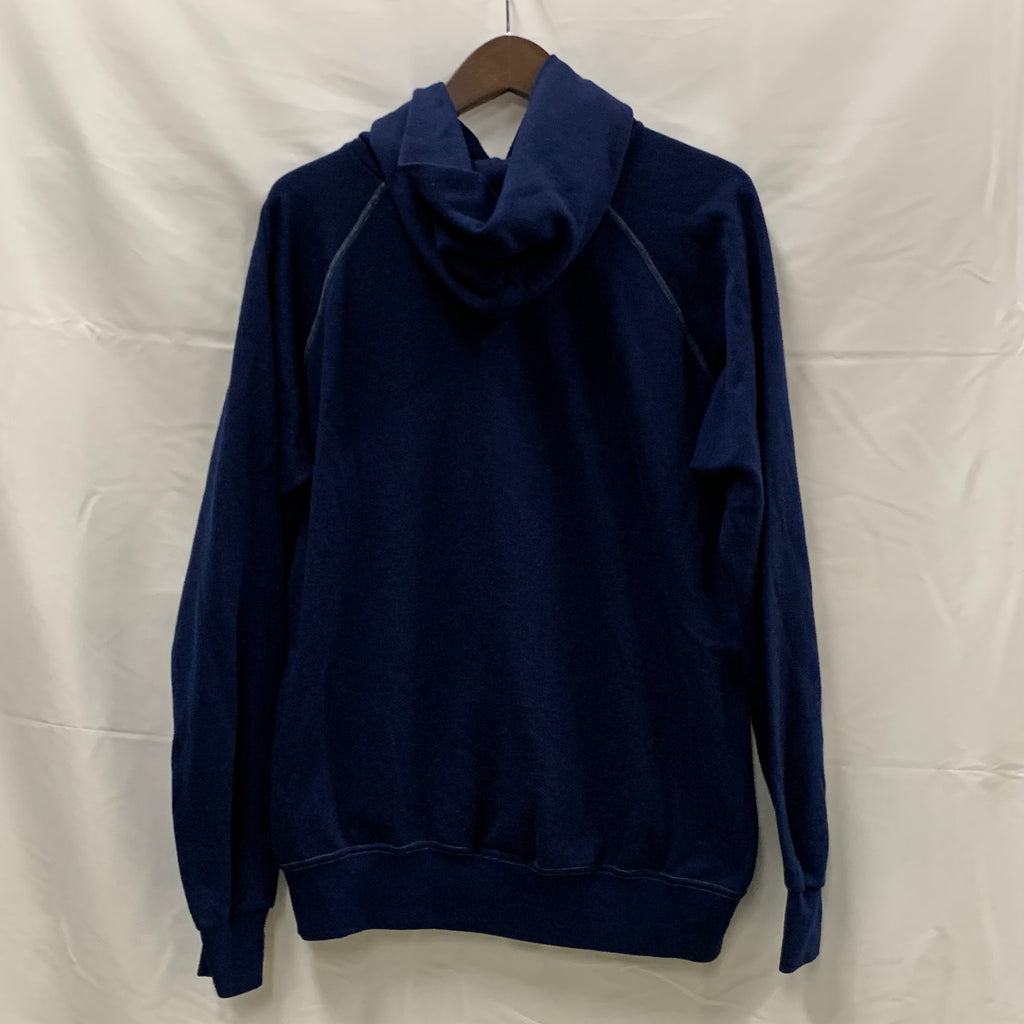 【中古】【古着】adidas プリント パーカー ネイビー XLサイズ