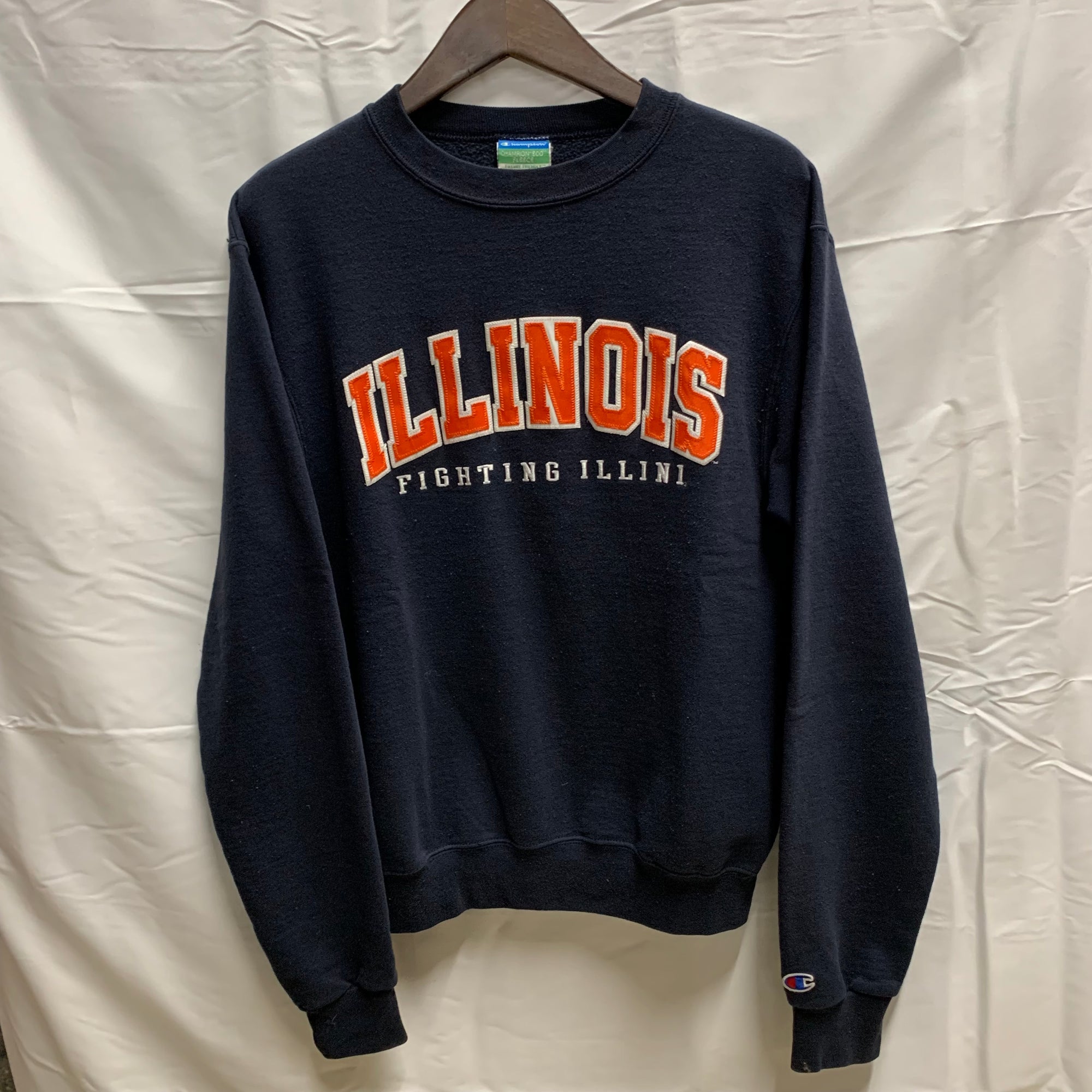 【中古】【古着】Champion ロゴ スウェットトレーナー ブラック