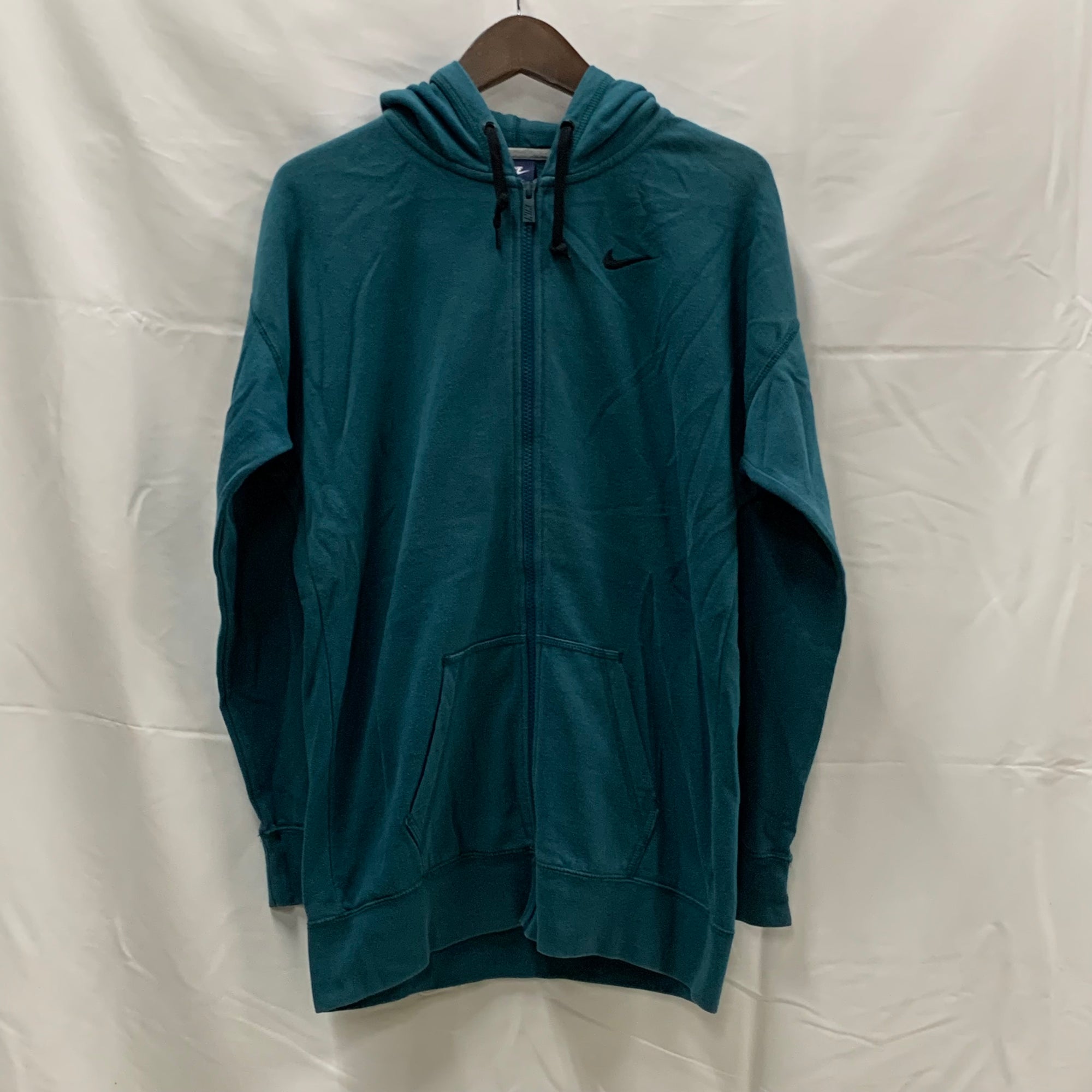 【中古】【古着】NIKE ワンポイント パーカー モスグリーン Sサイズ