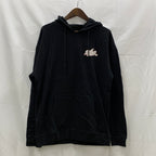 【中古】【古着】Brisco Brands プリント パーカー ブラック Lサイズ