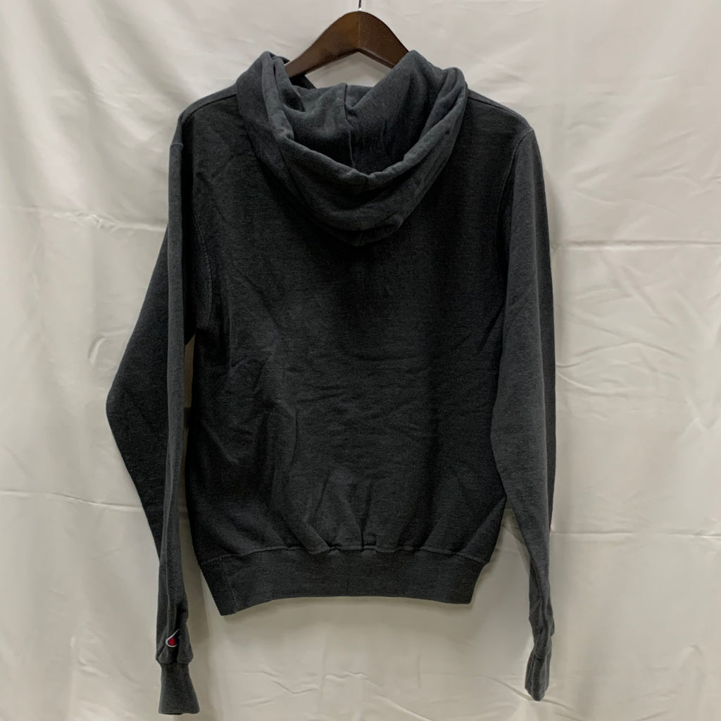 【中古】【古着】Champion プリント パーカー ブラック XSサイズ