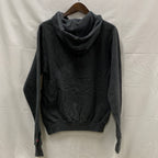 【中古】【古着】Champion プリント パーカー ブラック XSサイズ