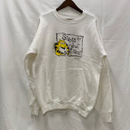 【中古】【古着】FRUIT OF THE ROOM プリント トレーナー ホワイト XLサイズ