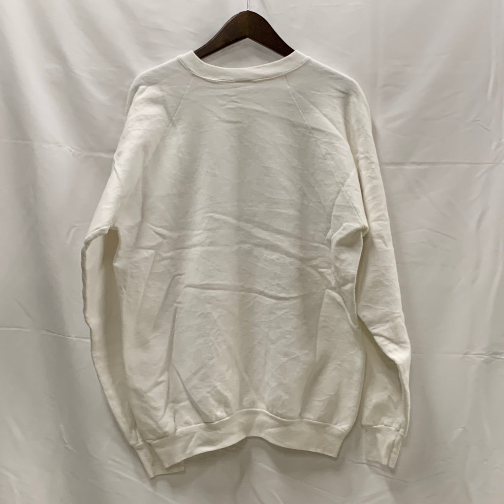 【中古】【古着】FRUIT OF THE ROOM プリント トレーナー ホワイト XLサイズ