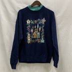 【中古】【古着】JERZEES プリント トレーナー ネイビー Mサイズ