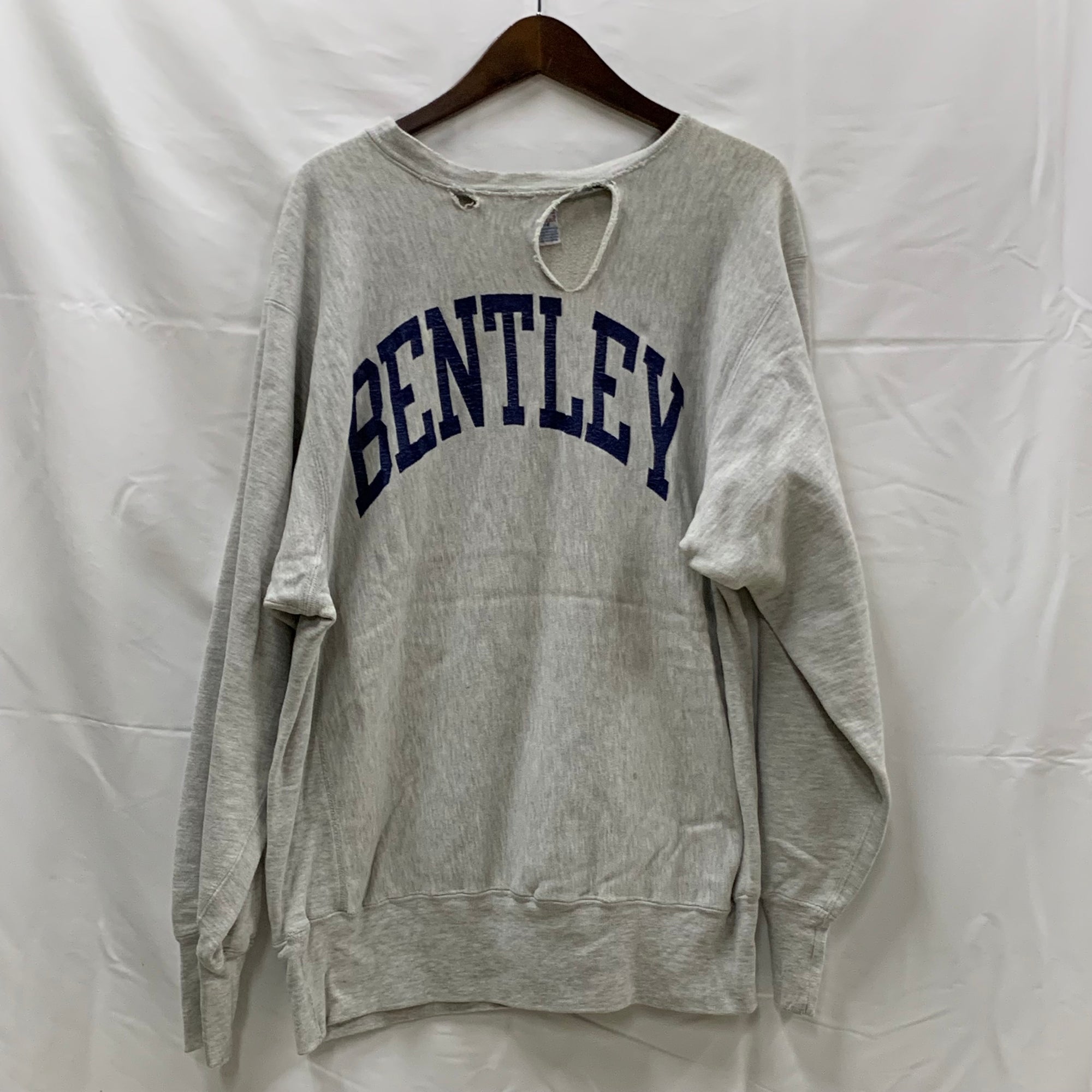 【中古】【古着】Champion プリント トレーナー グレー XLサイズ