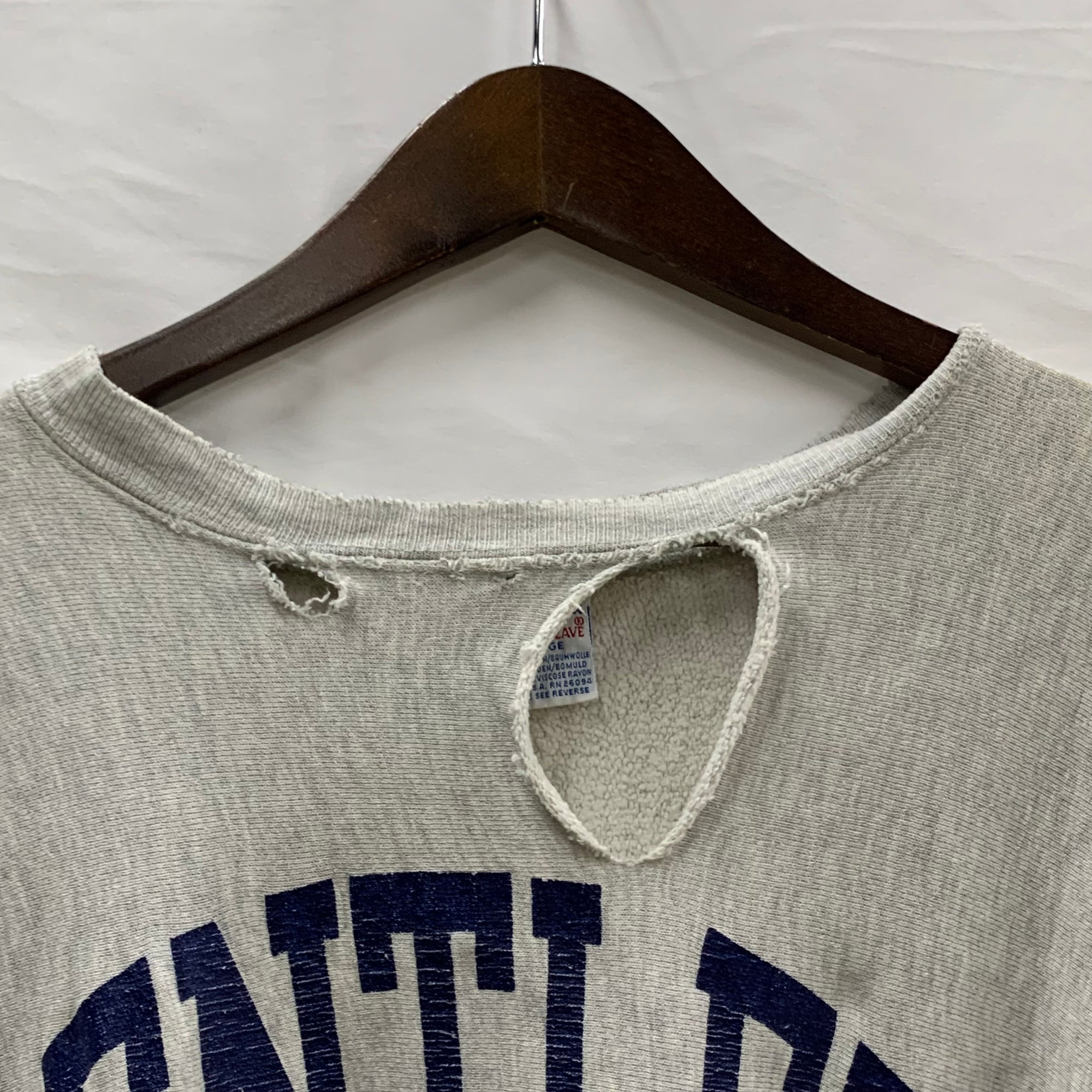 【中古】【古着】Champion プリント トレーナー グレー XLサイズ