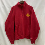 【中古】【古着】Champion プリント トレーナー レッド XLサイズ