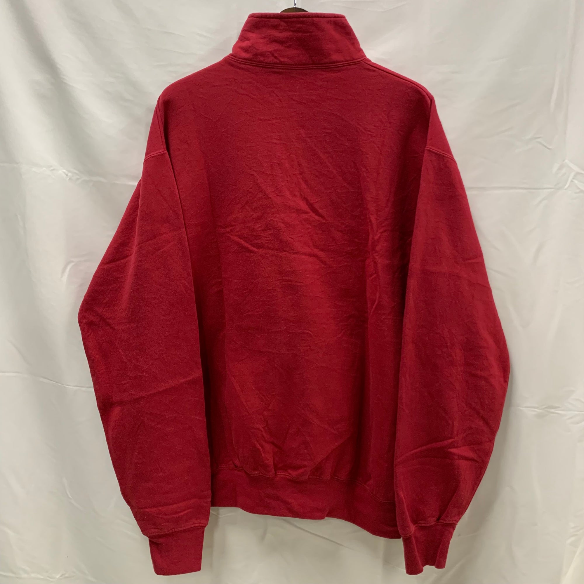 【中古】【古着】Champion プリント トレーナー レッド XLサイズ