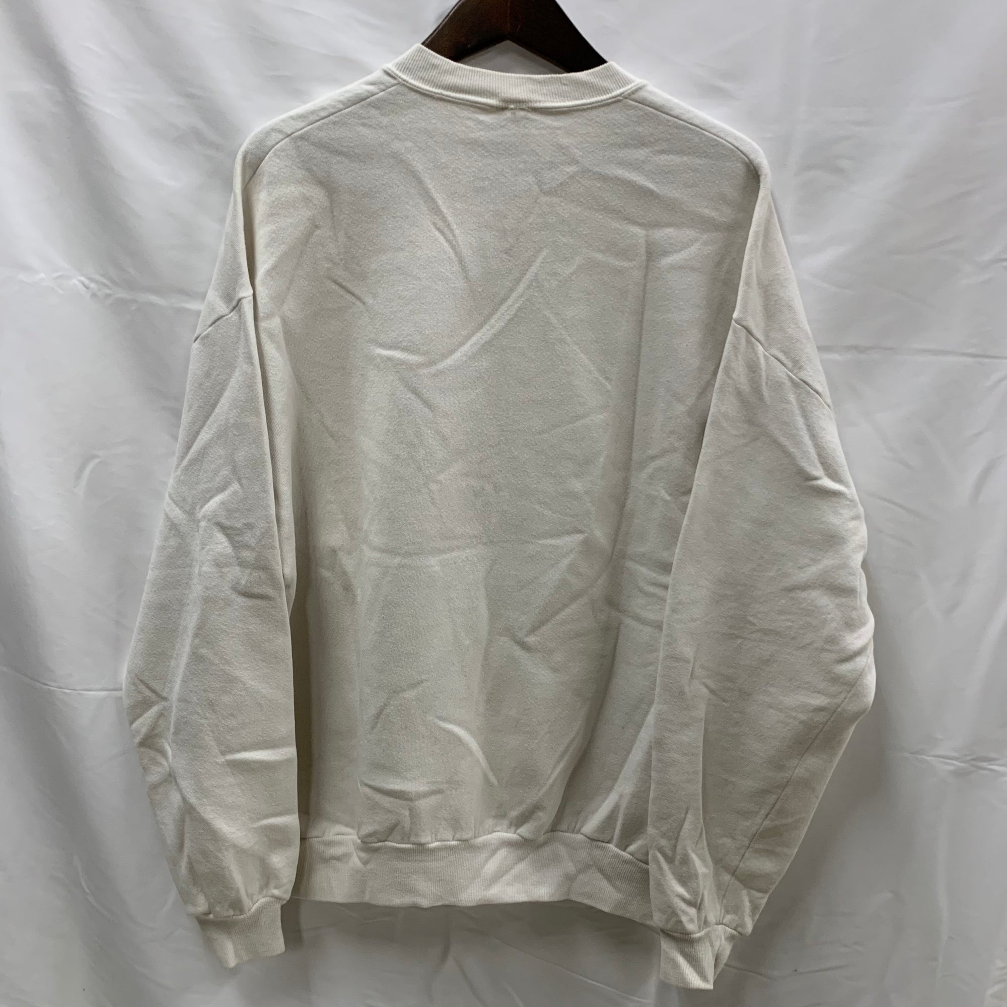 【中古】【古着】JERZEES プリント トレーナー アイボリー XLサイズ