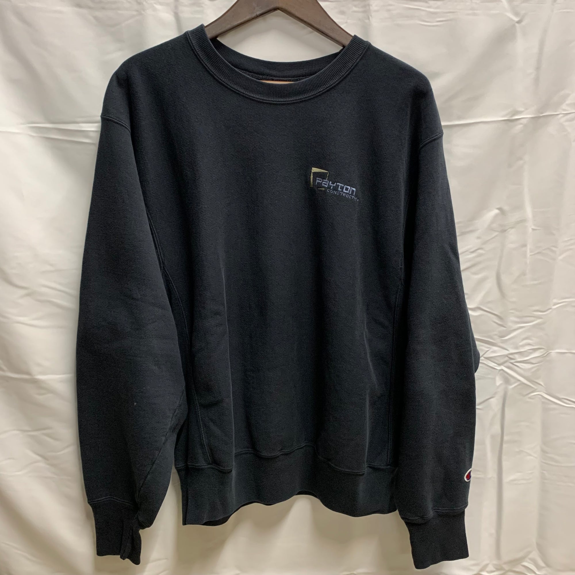 【中古】【古着】Champion ワンポイント スウェットトレーナー ブラック Mサイズ