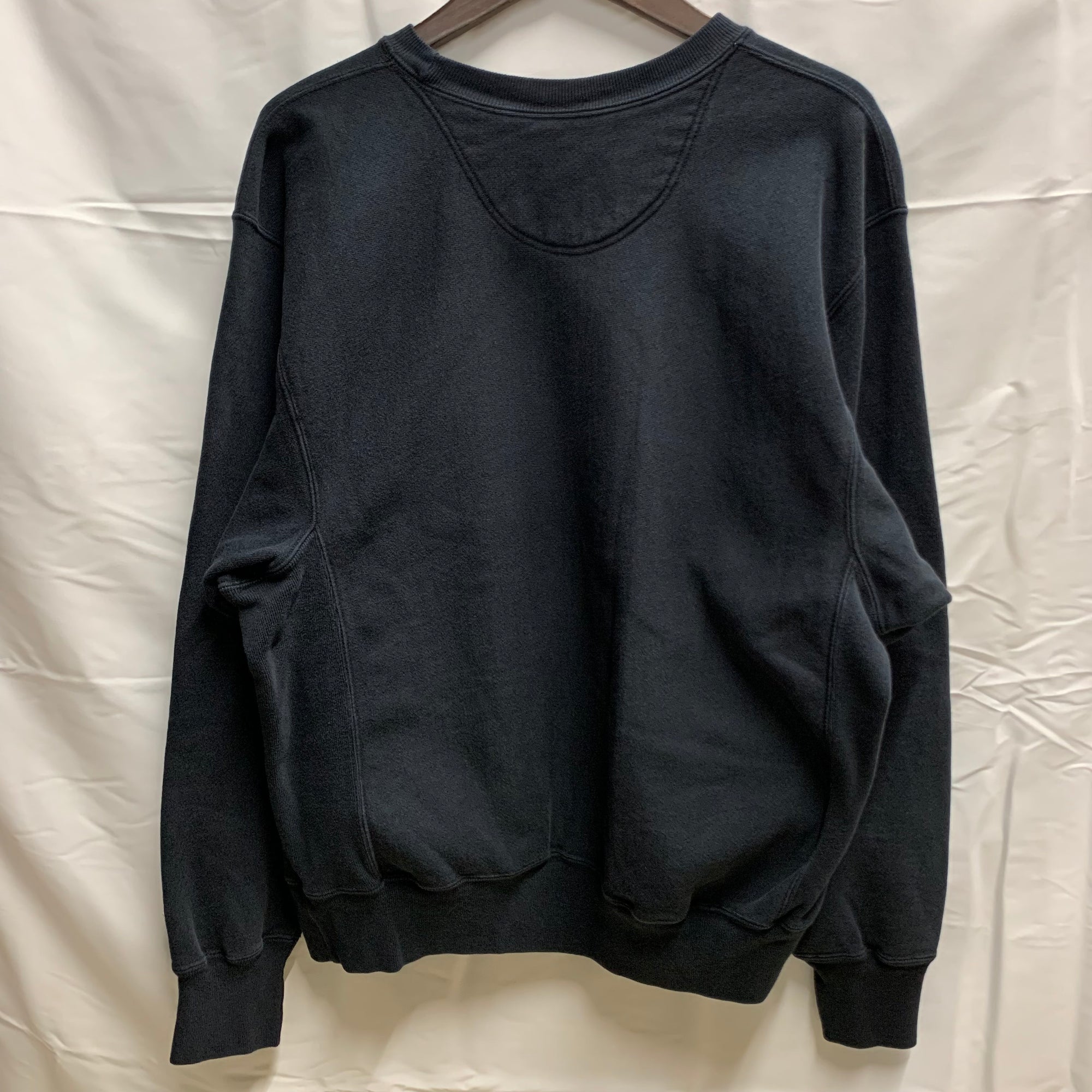 【中古】【古着】Champion ワンポイント スウェットトレーナー ブラック Mサイズ