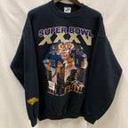 【中古】【古着】Dynasty プリント トレーナー ブラック Lサイズ