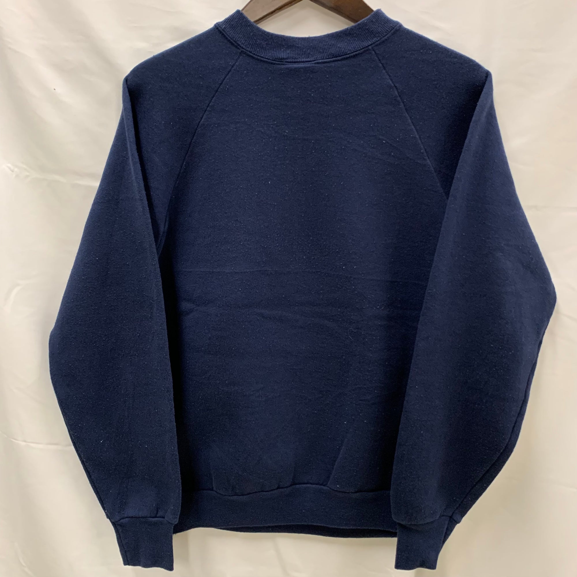 【中古】【古着】FRUIT OF THE ROOM プリント トレーナー ネイビー Mサイズ