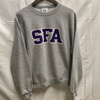 【中古】【古着】Champion ロゴ スウェットトレーナー グレー Sサイズ