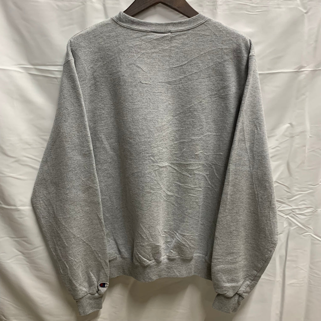 【中古】【古着】Champion ロゴ スウェットトレーナー グレー Sサイズ