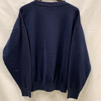 【中古】【古着】TNT プリント トレーナー ネイビー XLサイズ
