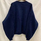 【中古】【古着】JERZEES プリント トレーナー ネイビー 2Xサイズ