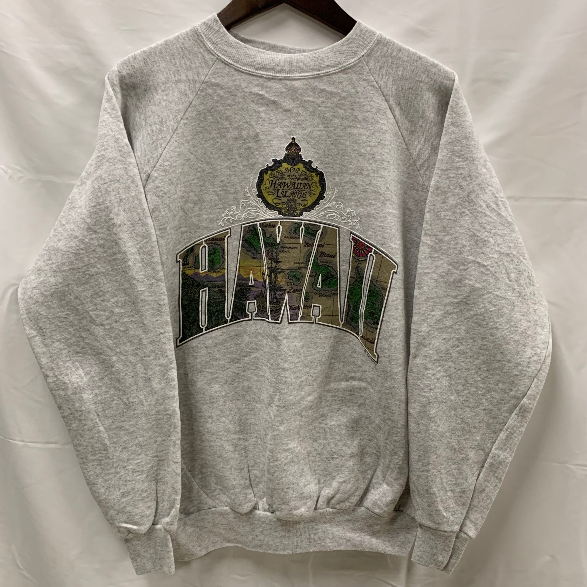 【中古】【古着】Hanes プリント トレーナー グレー Lサイズ