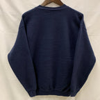 【中古】【古着】tultex プリント トレーナー ネイビー Mサイズ