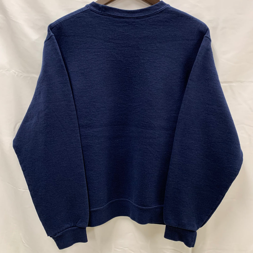 【中古】【古着】Russell Athletic プリント トレーナー ネイビー Sサイズ