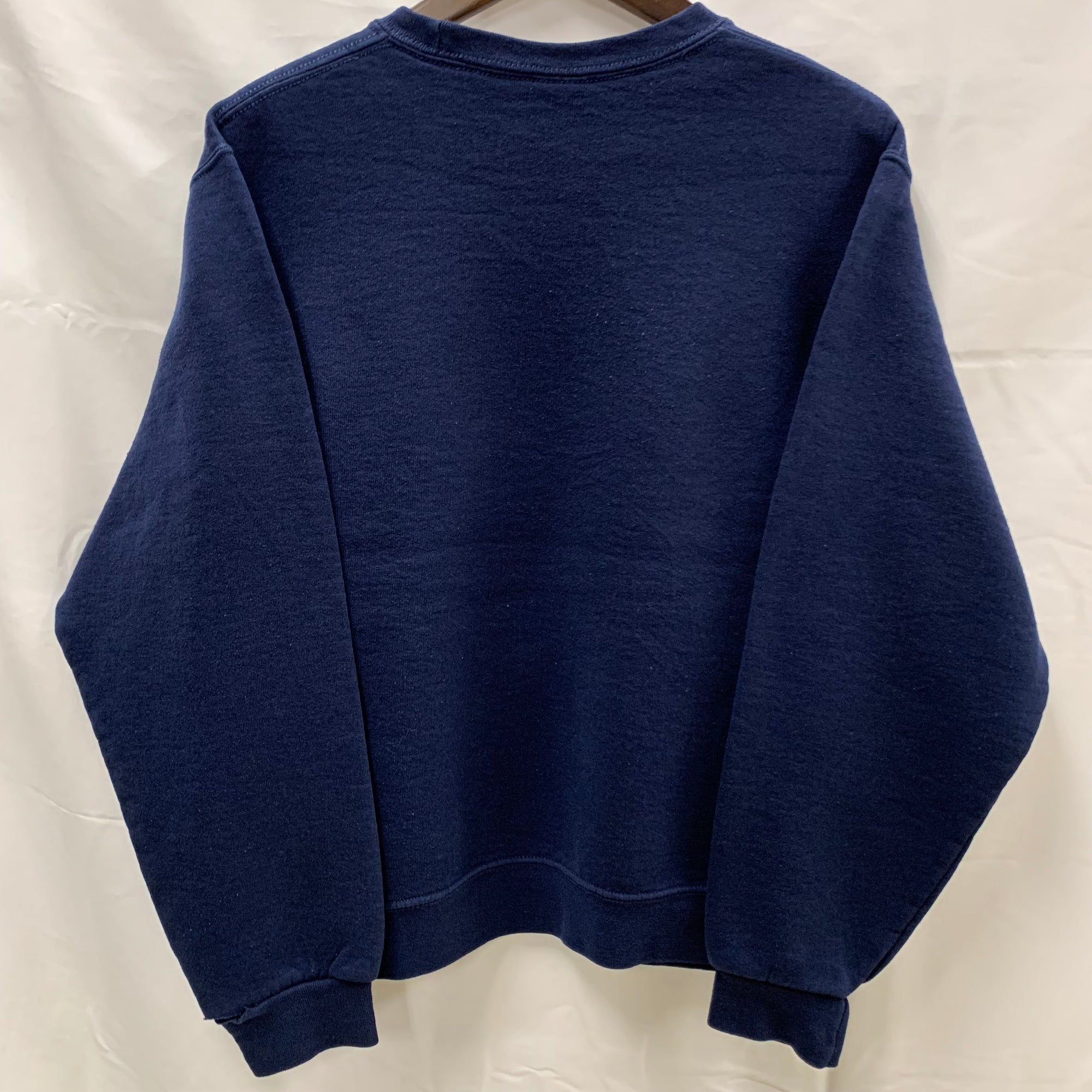 【中古】【古着】Russell Athletic プリント トレーナー ネイビー Sサイズ