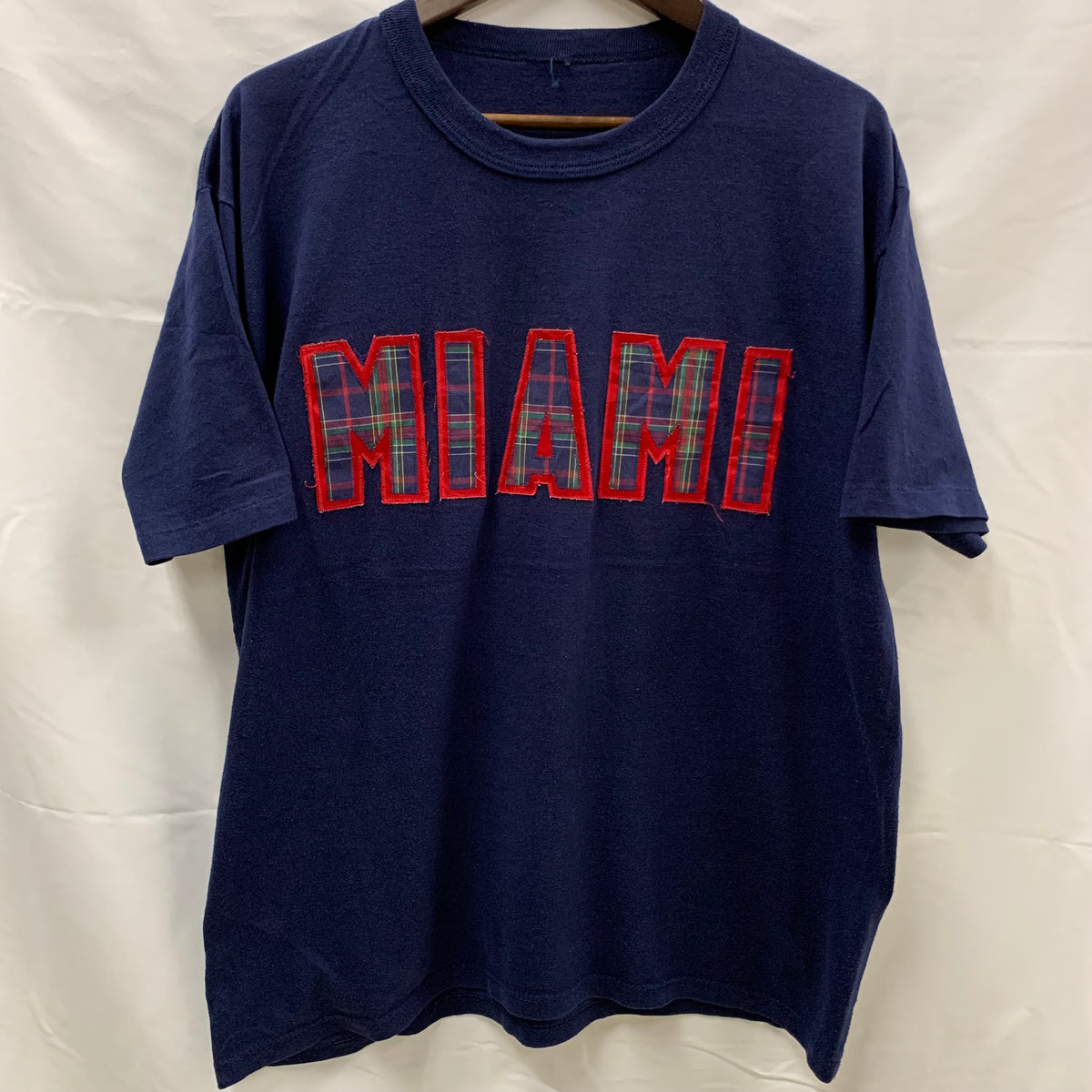 【古着】 刺繍 Tシャツ ネイビー