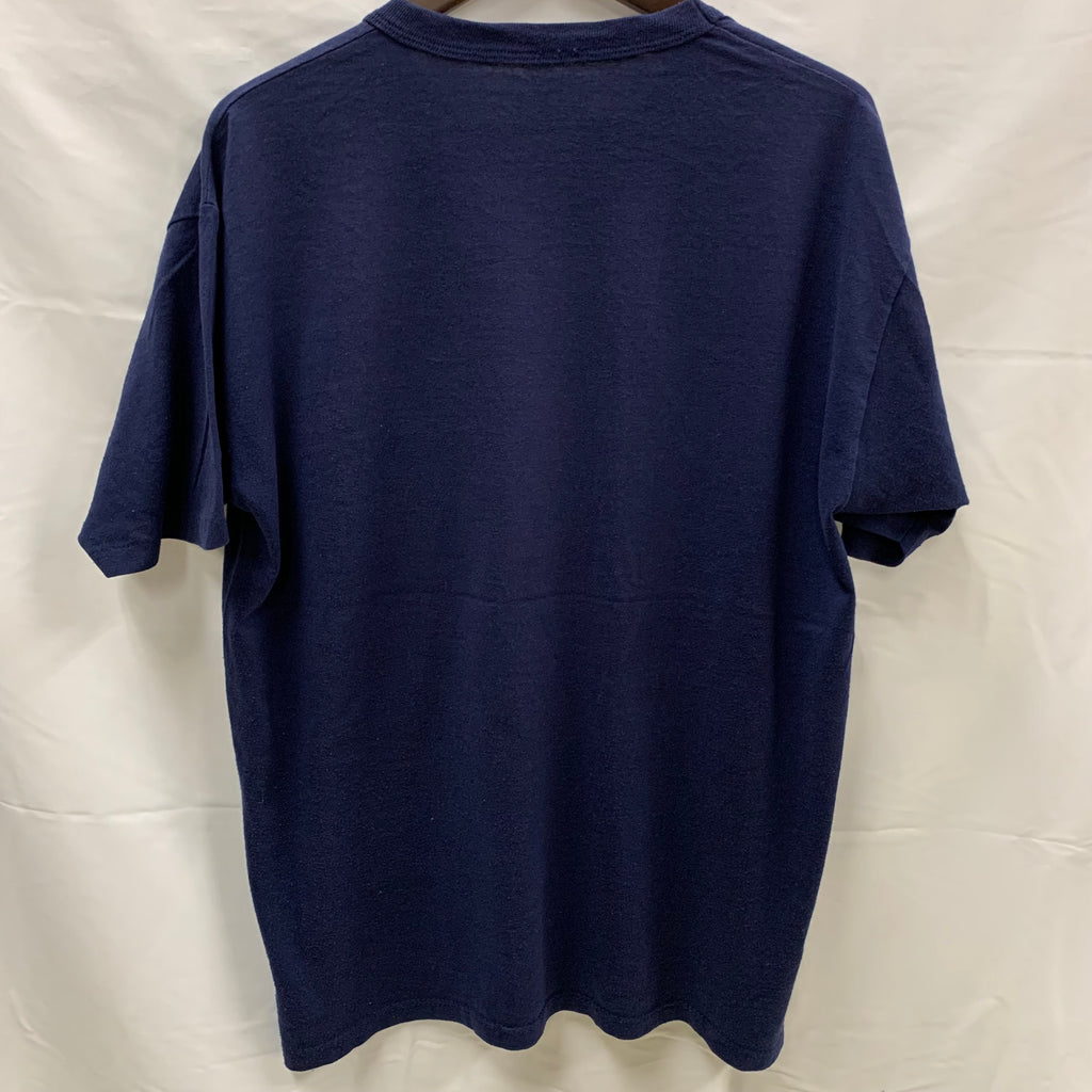 【古着】 刺繍 Tシャツ ネイビー
